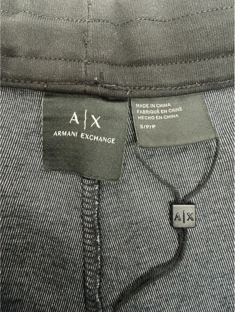 Armani Exchange Men's Sweatpants Drawstring Zip Pocket Solid Size S Gray